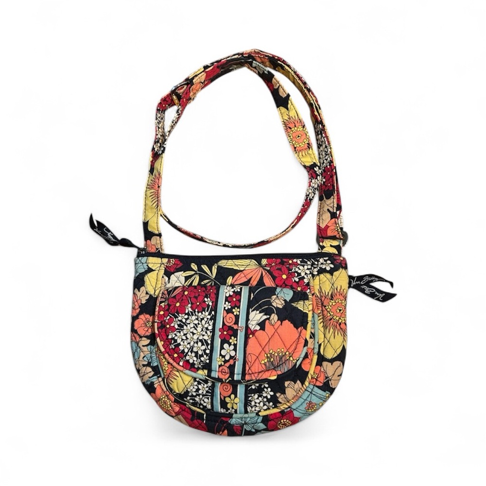 Vera Bradley Cross Body Snap Flap 'Happy Snails' Print Quilted Floral Purse Bag